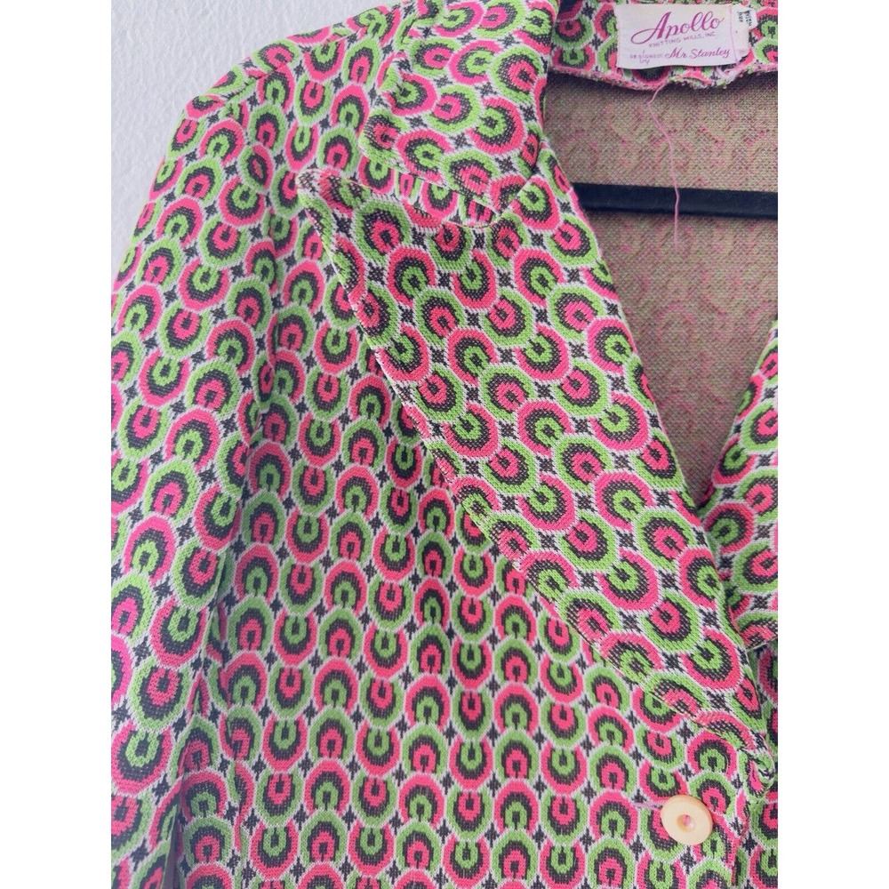 Vintage Apollo Knitting Mills Blazer 14 Multicolored Geometric Button Union Made - Picture 4 of 11